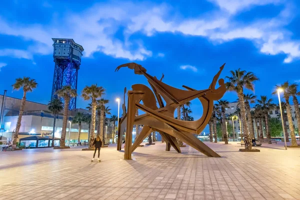 Barcelona Toukokuu 2018 Oceanfront Barcelona Yöllä Kaupunki Houkuttelee Vuosittain Miljoonaa — kuvapankkivalokuva