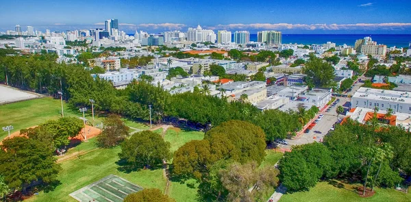 Buildings Park Miami Aerial View — Stock Photo, Image