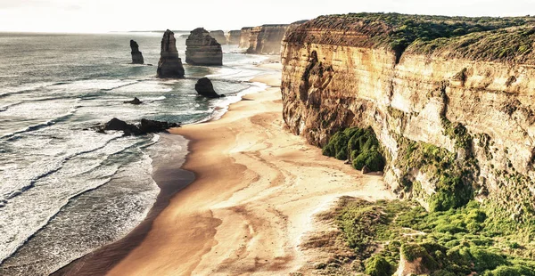 Okyanusun Great Ocean Road Günbatımı Victoria Avustralya Oniki Havariler Buzlu — Stok fotoğraf