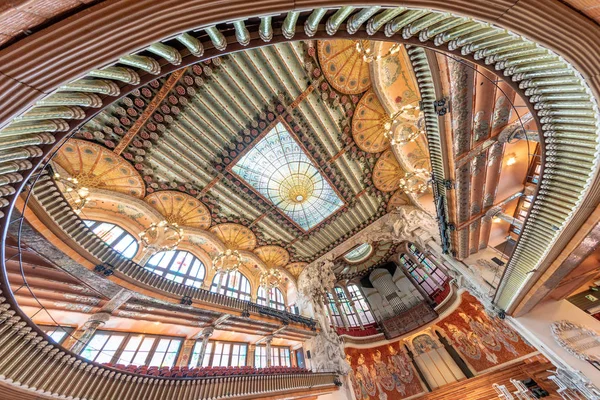 Barcelone Mai 2018 Intérieur Palais Musique Catalan Est Une Attraction — Photo