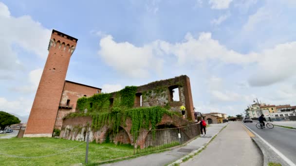 Pisa Citadela Slunečný Den Itálie — Stock video