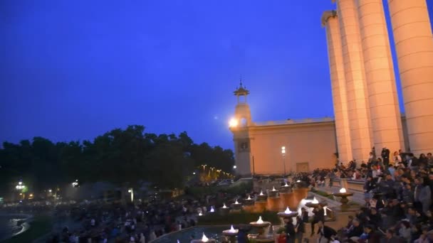 Magic Fountain Montjuc Fountain Located Avinguda Maria Cristina Montjuc Neighborhood — Stock Video