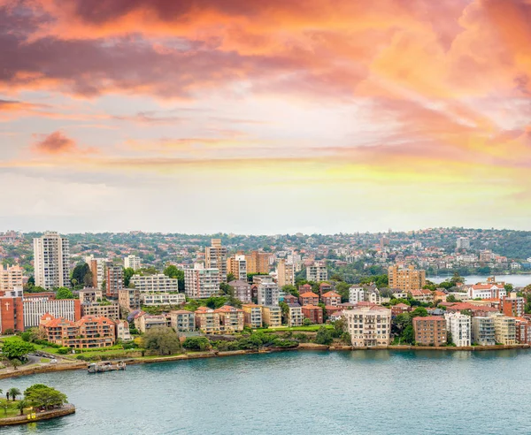 Kirribilli Skyline Vid Solnedgången Sydney — Stockfoto