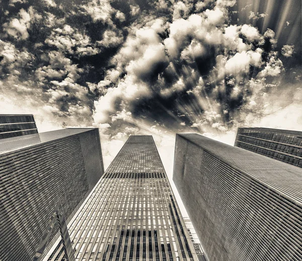 Ciudad Nueva York Rascacielos Manhattan Vista Cielo — Foto de Stock