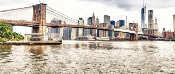 Γέφυρα Του Μπρούκλιν Νέα Υόρκη Ηλιόλουστη Ημέρα — Φωτογραφία Αρχείου