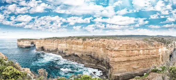 Sziklák Növényzet Great Ocean Road Victoria Ausztrália — Stock Fotó