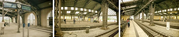 Δρέσδη Γερμανία Ιούλιος 2016 Πανοραμική Προβολή Εσωτερικού Του Σιδηροδρομικού Σταθμού — Φωτογραφία Αρχείου