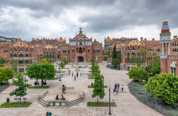 Barcelona Spanyolország 2018 Május Ember Látogat Recinte Modernista Sant Pau — Stock Fotó