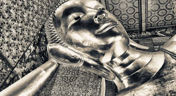 Statua Reclinabile Oro Buddha Wat Pho Bangkok Thailandia — Foto Stock