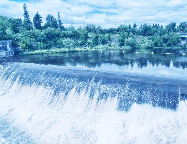 Montmorency Falls Con Cielo Nublado Cerca Ciudad Quebec — Foto de Stock