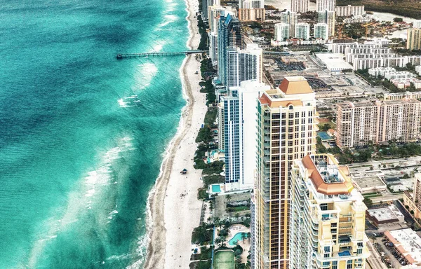 Skyline Miami Beach Vue Aérienne Crépuscule — Photo