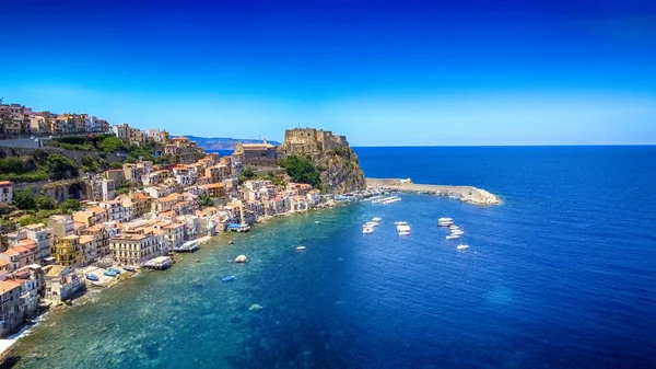 Casas Chianalea Scilla Vista Aérea Calabria Italia —  Fotos de Stock