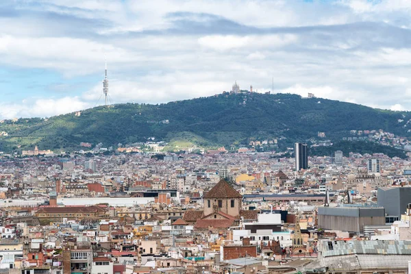 Beautiful aerial view of Barcelona skyline, Spain.