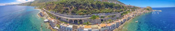 Panoramatický Letecký Pohled Chianalea Domy Scilla Kalábrie Itálie — Stock fotografie