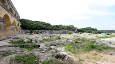 Fransa 'da Pont du Gard köprüsü.
