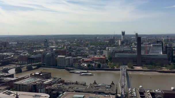 London City Skyline Mit Themse Great Britain — Stockvideo