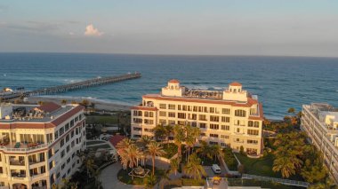 Lake Worth, gün batımı, panoramik hava görünümünü, Florida.
