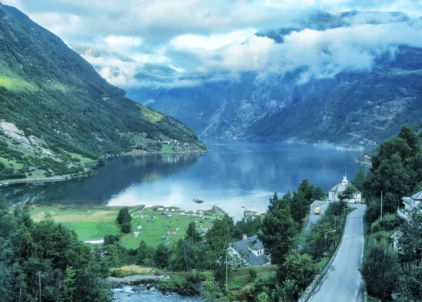 Norge Fjord Flygfoto — Stockfoto