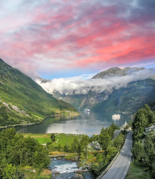 Vacker Utsikt Över Norge Fjord — Stockfoto