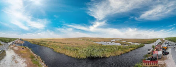 Panoramiczny Widok Lotu Ptaka Bagna Everglades Florydzie Usa — Zdjęcie stockowe