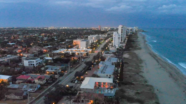 Piękny Zachód Słońca Nad Myrtle Beach Wybrzeża Widok Lotu Ptaka — Zdjęcie stockowe