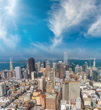 Helikopter gün güneşli yaz San Francisco Hava manzarası.