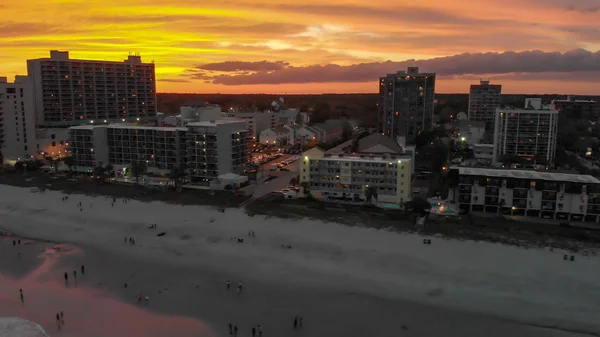 Bellissimo Tramonto Sulla Costa Myrtle Beach Vista Aerea — Foto Stock