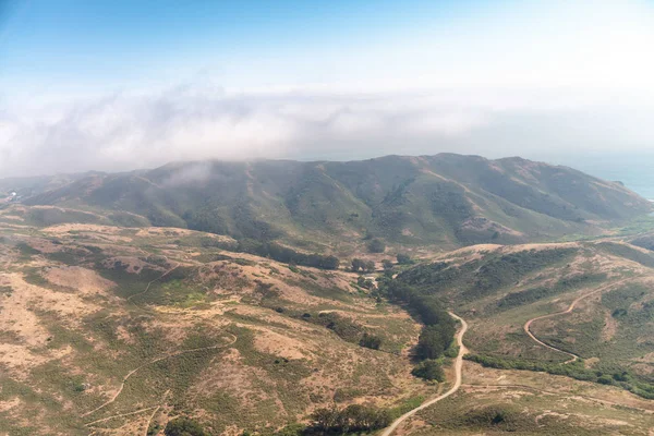 Vista Aérea Las Colinas Ciudad San Francisco Desde Helicóptero — Foto de Stock