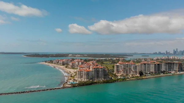 Miami Látképe Dél Pointe Pier Légi Látképe — Stock Fotó