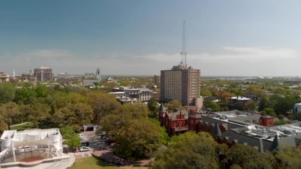 Vue Aérienne Parc Forsyth Savannah Géorgie — Video