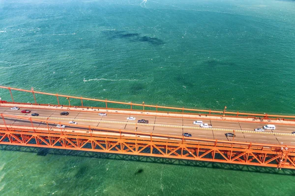 San Francisco Golden Gate Köprüsü Trafiği Hava Havai Görünümü — Stok fotoğraf