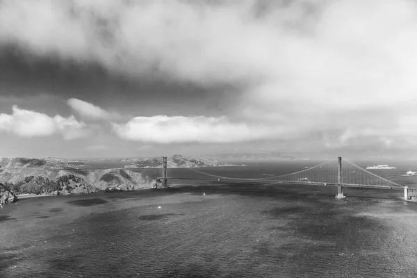 Aerial View San Francisco Golden Gate Bridge City Hills Helicopter — Stock Photo, Image