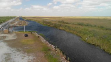 Everglades bataklık peyzaj, Florida, ABD, video havadan görünümü 