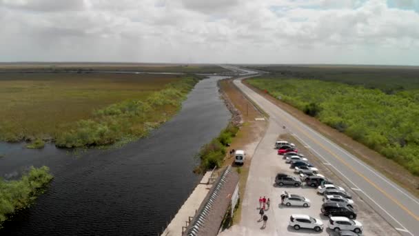 Luchtfoto Van Everglades Moeras Landschap Florida Usa Video — Stockvideo