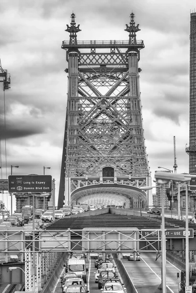 New York City Október 2015 Queensboro Híd Légifelvételek Városi Forgalomban — Stock Fotó