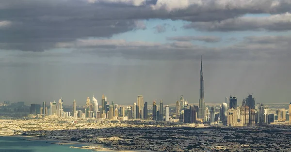 Vista Aérea Incrível Centro Dubai Emirados Árabes Unidos — Fotografia de Stock