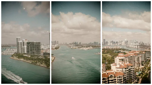 Vue Aérienne Fisher Island Miami Floride — Photo