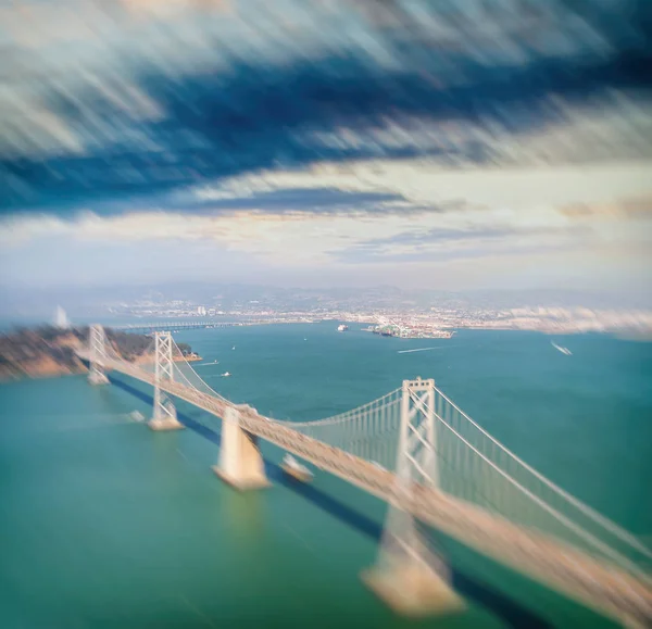 Vue Aérienne Pont Baie San Francisco Depuis Hélicoptère — Photo