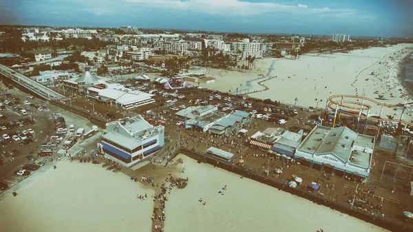 Santa Monica Augustus 2017 Toeristen Bezoek Stad Pier Dit Een — Stockfoto