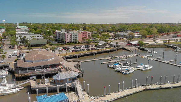 아멜리아 아일랜드 플로리다 2018 해안선의 조감도 이것은 플로리다에 관광객을 유명한 — 스톡 사진