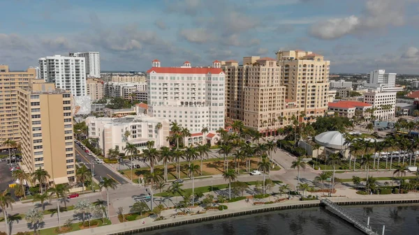 West Palm Beach April 2018 Aerial Stadssilhuetten Från Sjön Underbar — Stockfoto