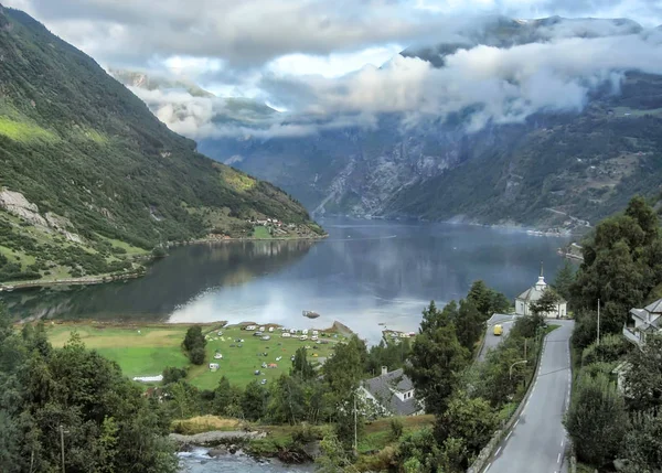 Norge Fjord Flygfoto — Stockfoto