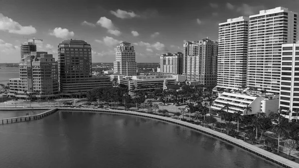 West Palm Beach Skyline Från Helikopter Florida Usa — Stockfoto