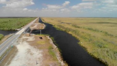 Everglades bataklık peyzaj, Florida, ABD, video havadan görünümü 