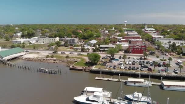 Amelia Island Fernandina Beach Florida Letecký Panoramatický Pohled Při Západu — Stock video