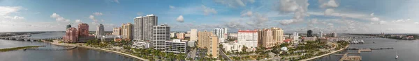 Panorama Palm Beach Florida Panoramatický Letecký Pohled Dron Při Západu — Stock fotografie