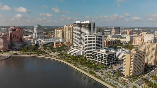 West Palm Beach April 2018 Aerial Stadssilhuetten Från Sjön Underbar — Stockfoto