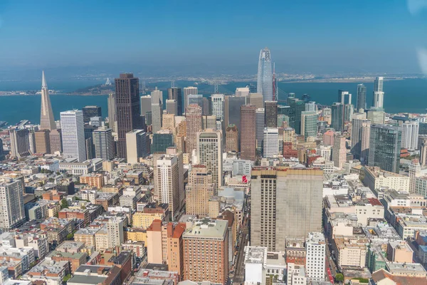 Воздушный Горизонт Сан Франциско Вертолета Солнечный Летний День — стоковое фото