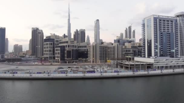 Vista Aérea Los Rascacielos Del Centro Dubai Vídeo — Vídeos de Stock