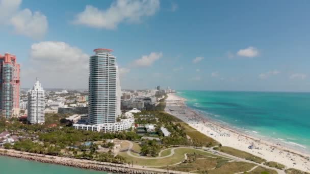Miami South Pointe Canal Día Soleado Florida — Vídeo de stock